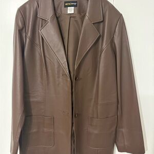 Metrostyle Women's Brown Leather Jacket